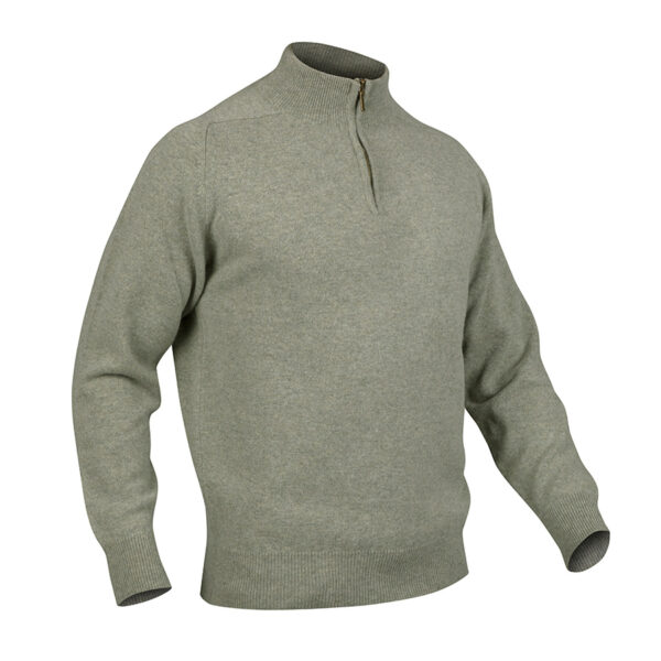 Mens Zip Neck Jumper - Sage