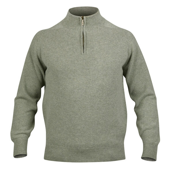 Mens Zip Neck Jumper – Sage