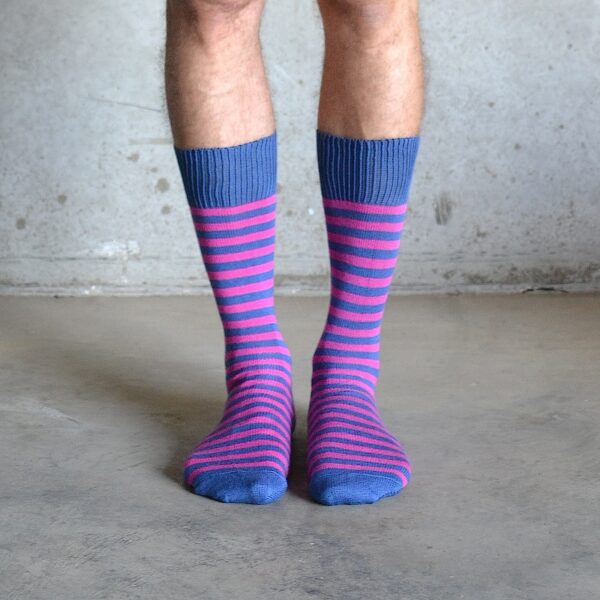 Blue & pink cotton socks