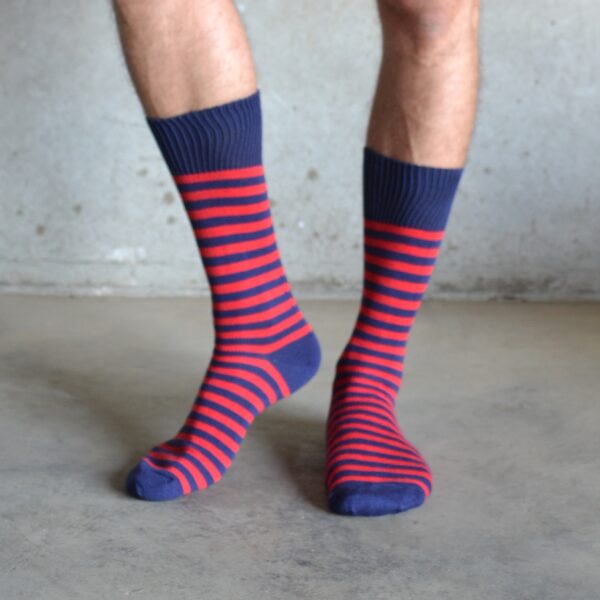 Red & Navy cotton socks