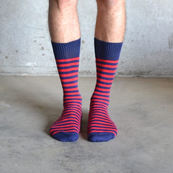 Red & Navy cotton socks