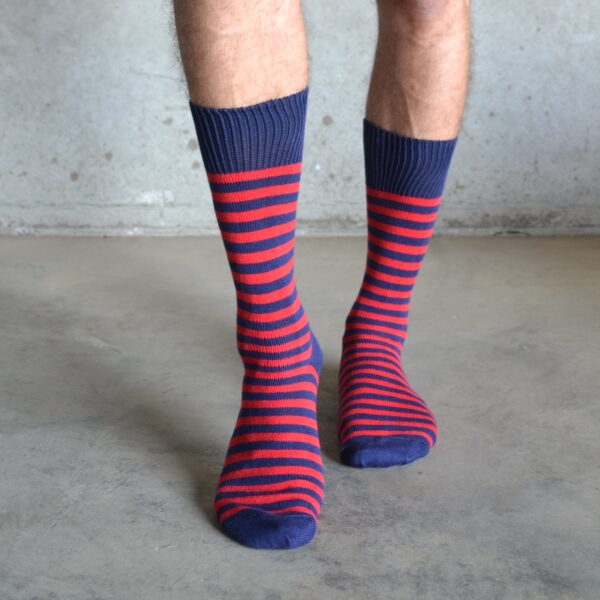 Red & Navy cotton socks