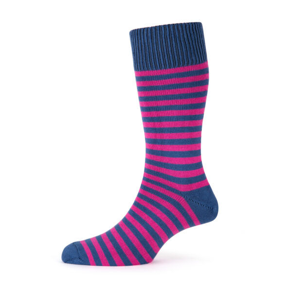 Blue & pink cotton socks