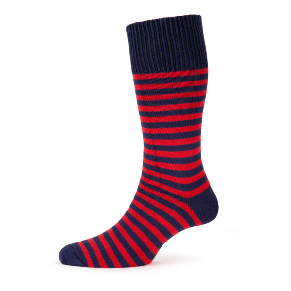 Red & Navy cotton socks