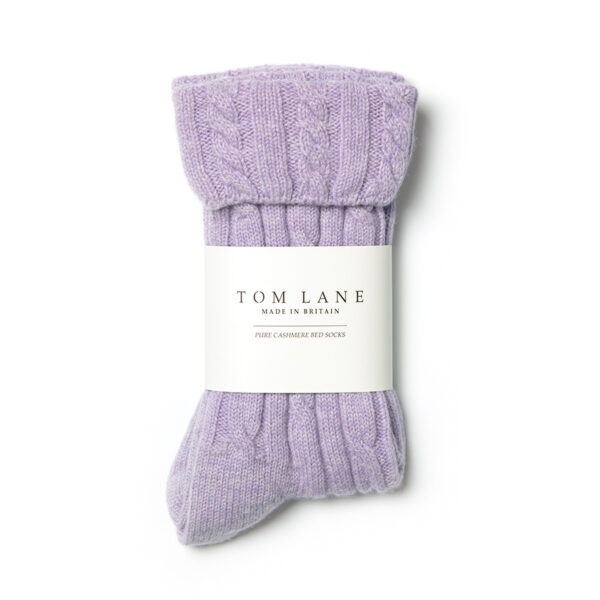 Cable knit Cashmere Bed Socks – Lilac