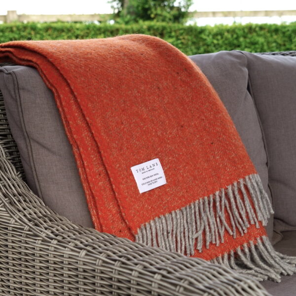 Burnt Orange Wool Throw