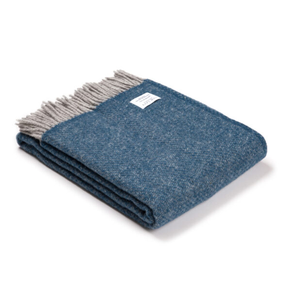 Inky Blue Wool Throw