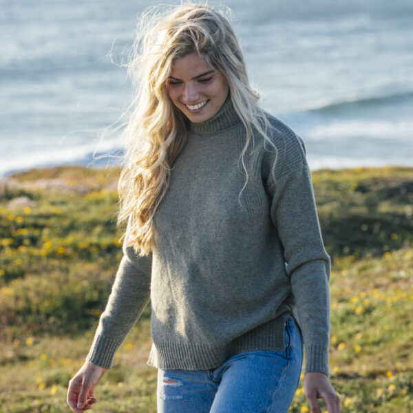 Sage Green Roll Neck