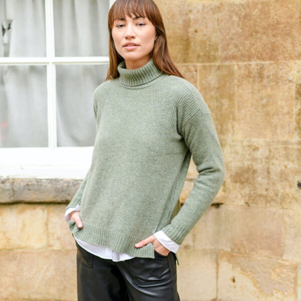 Sage Green Roll Neck