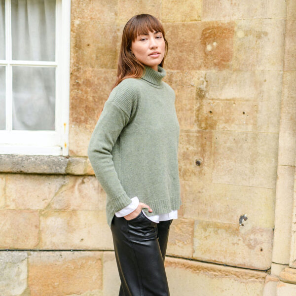 Sage Green Roll Neck