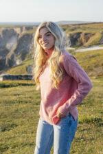 Pink roll neck