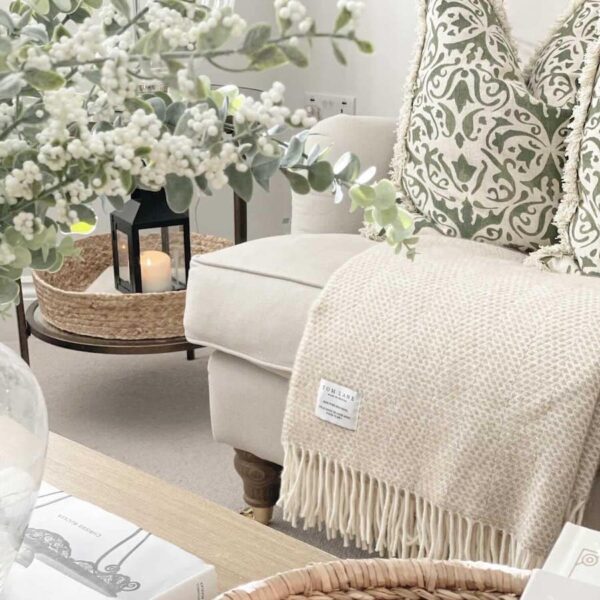 Beige Wool Throw