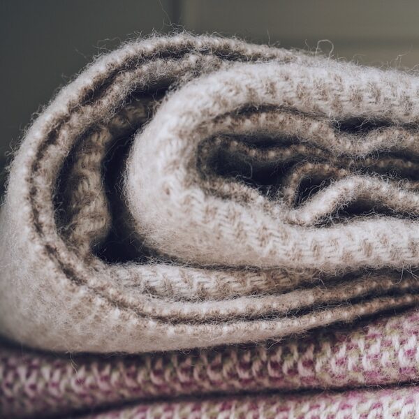 Beige Wool Throw