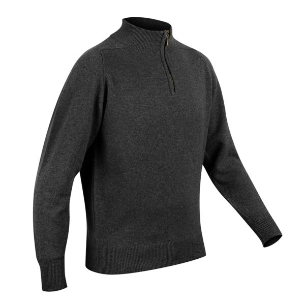 Mens zip neck jumper – Charcoal