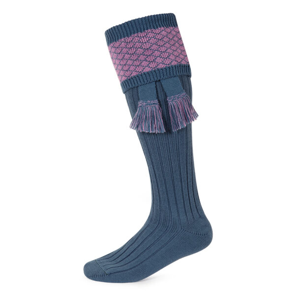 Oakham shooting socks – Blue & Heather