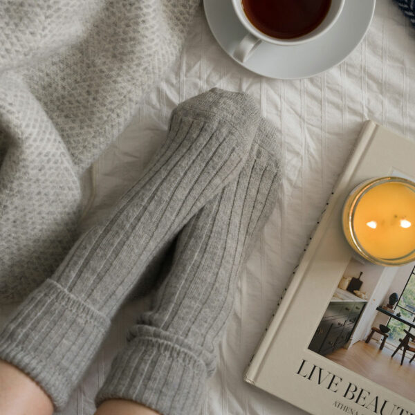 Grey Alpaca bed socks