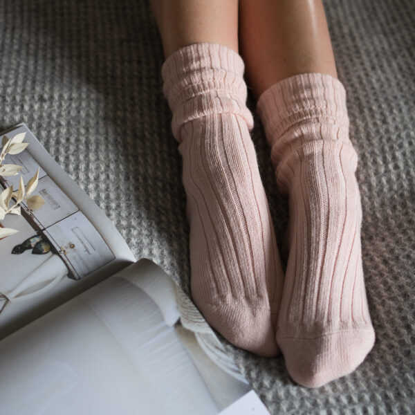 Pink Alpaca bed socks