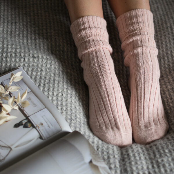 Pink Alpaca bed socks