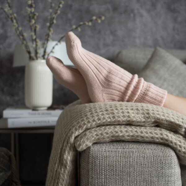 Pink Alpaca bed socks