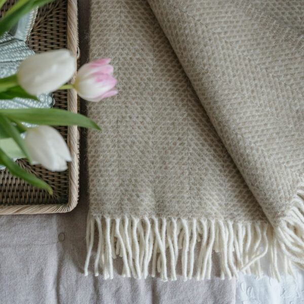 Beige Wool Throw