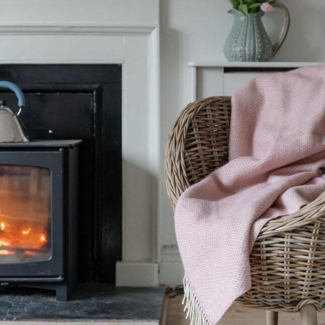 Pink Wool Throw