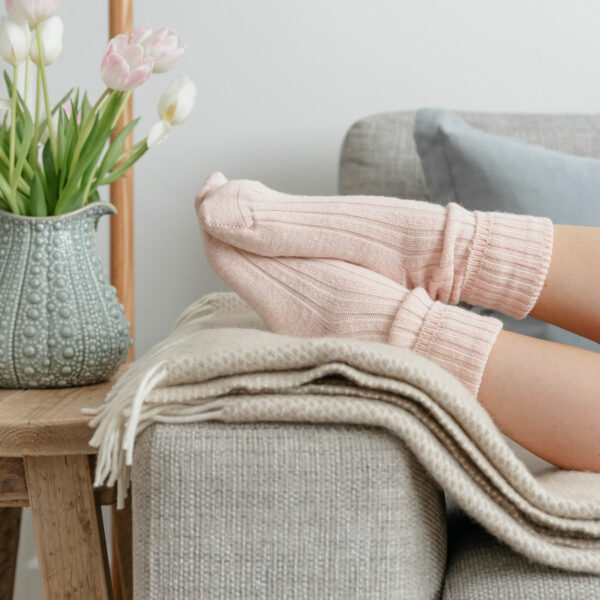Pink Alpaca bed socks
