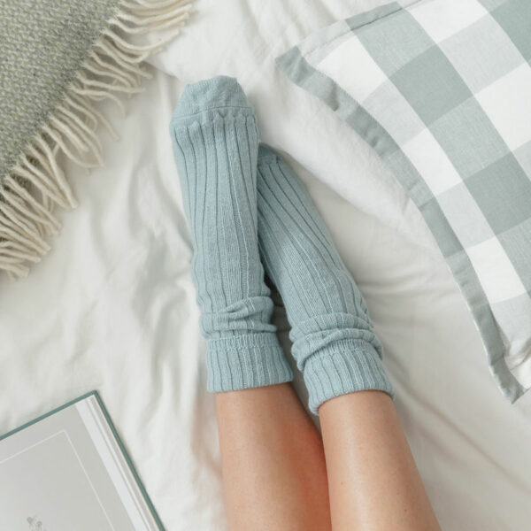 Blue Alpaca bed socks