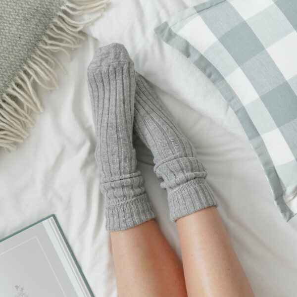 Grey Alpaca bed socks