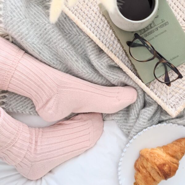 Pink Alpaca bed socks