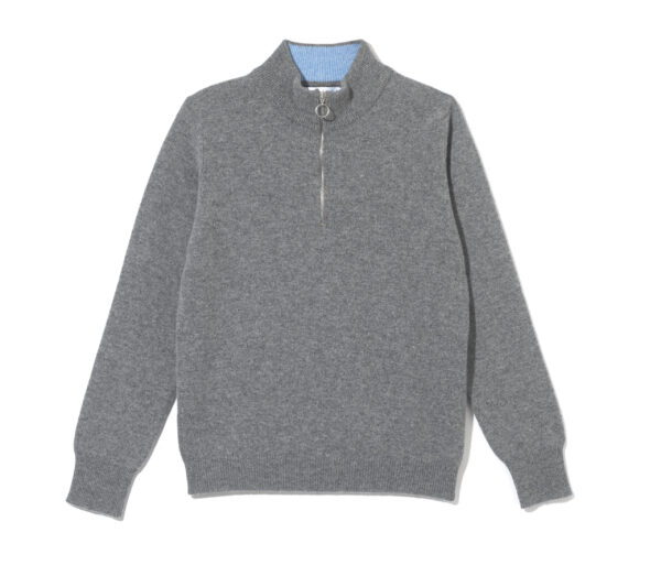Ladies zip neck jumper – Grey