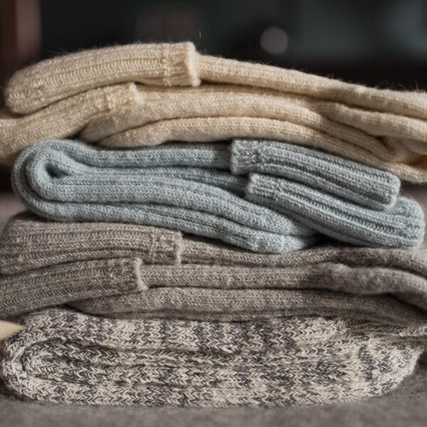 Blue Alpaca bed socks