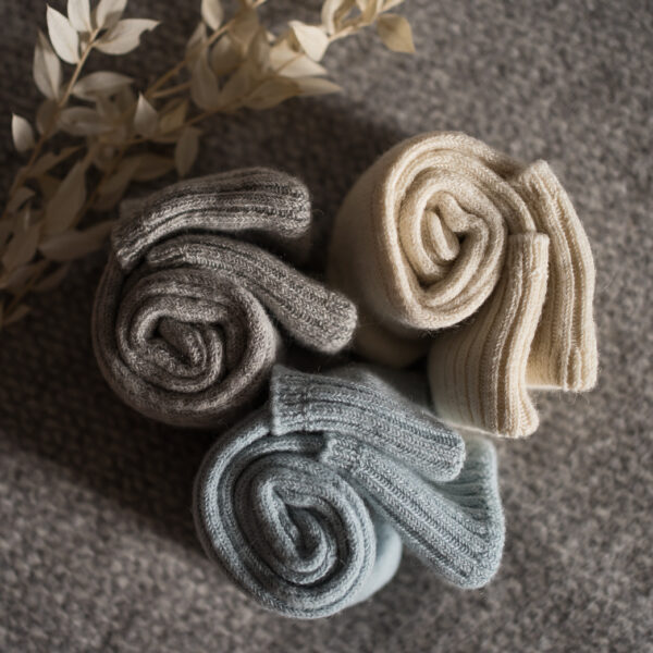Cream Alpaca bed socks