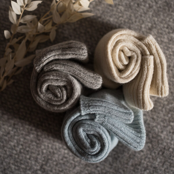 Blue Alpaca bed socks