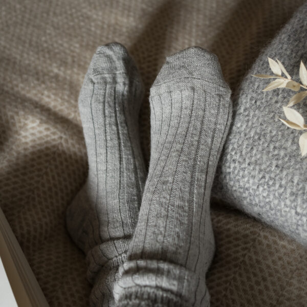 Grey Alpaca bed socks
