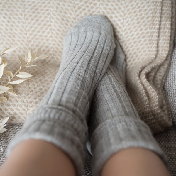 Grey Alpaca bed socks