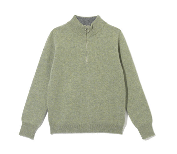 Ladies Zip neck jumper – Sage