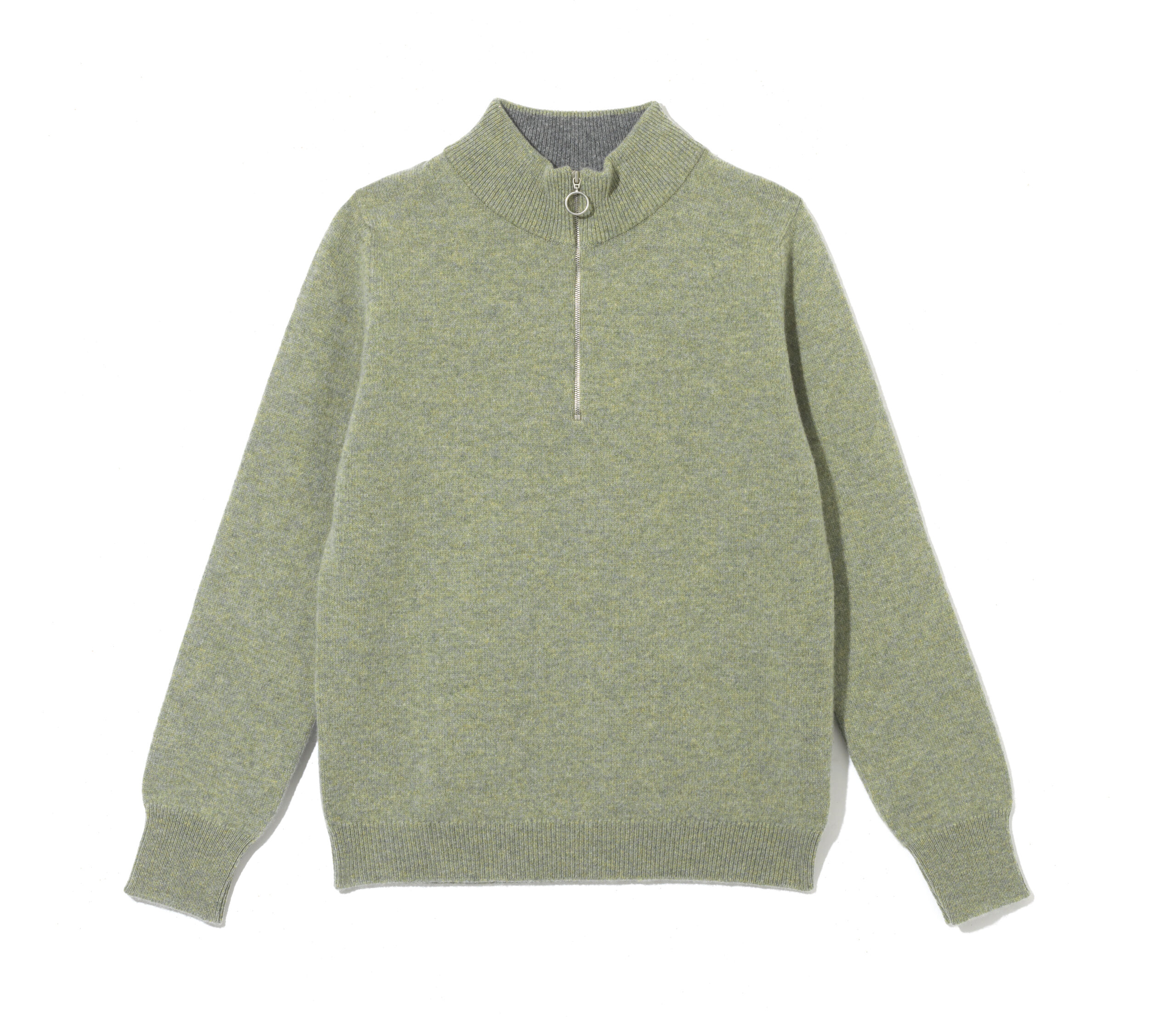 Ladies Zip neck jumper - Sage - Tom Lane