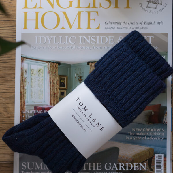 Navy Alpaca Bed socks Box