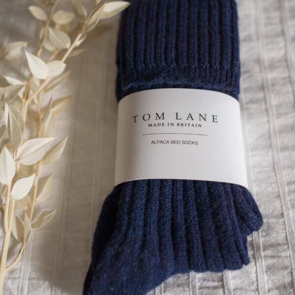 Navy alpaca bed socks