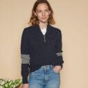 navy ladies suffolk zip neck
