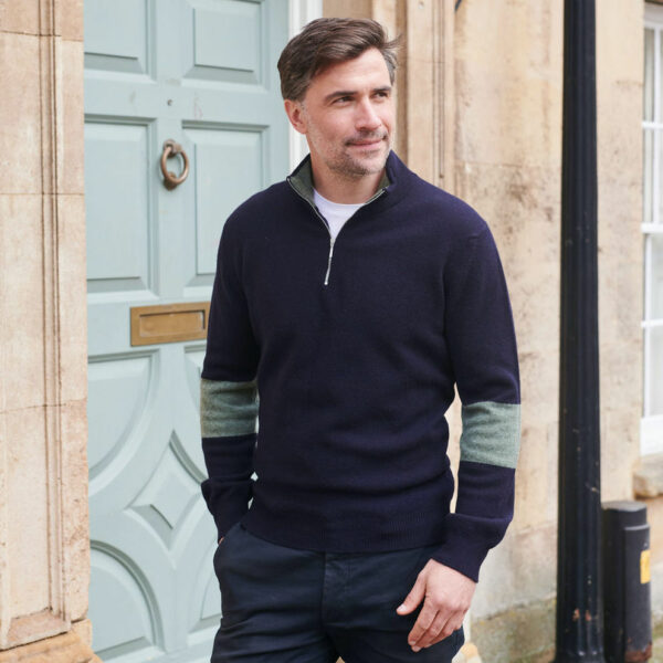 Suffolk 1/4 Zip Jumper – Navy