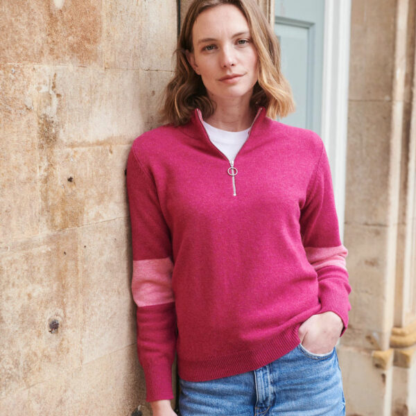 Suffolk Quarter Zip Jumper – Bilberry