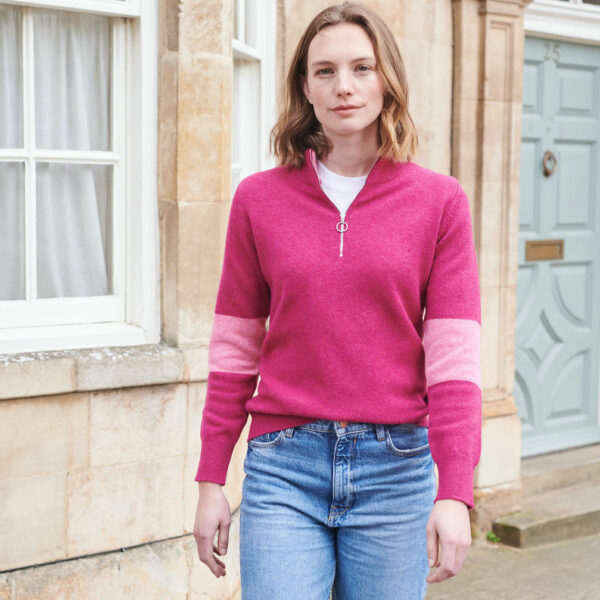 Suffolk Quarter Zip Jumper – Bilberry