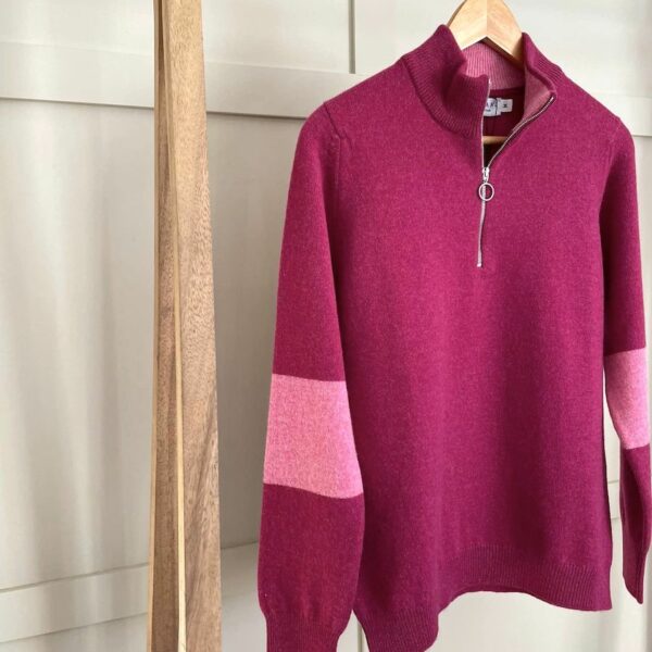 Suffolk Quarter Zip Jumper – Bilberry