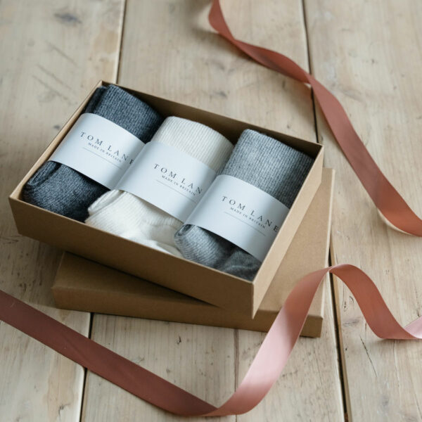 Cashmere bed socks gift box