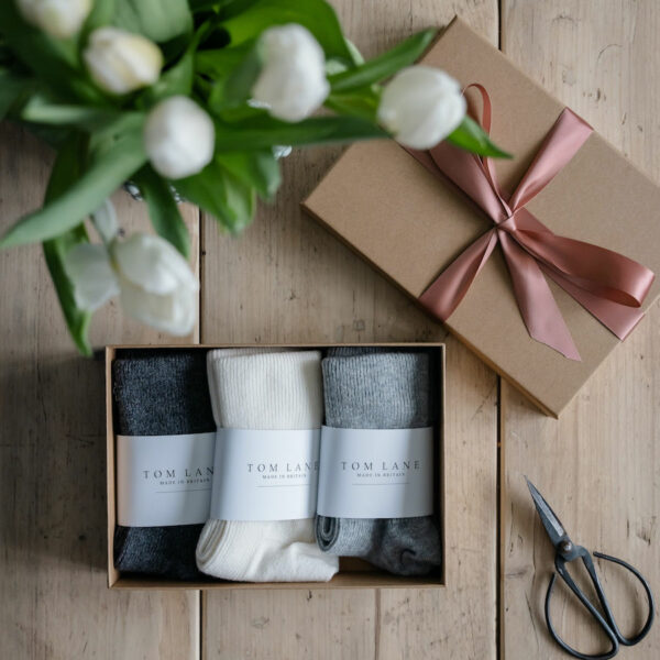 Cashmere bed socks gift box