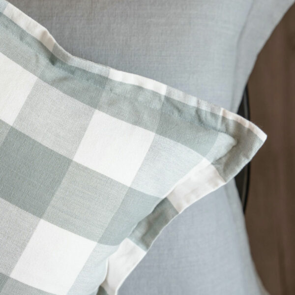 Islay checked cushion – French Blue