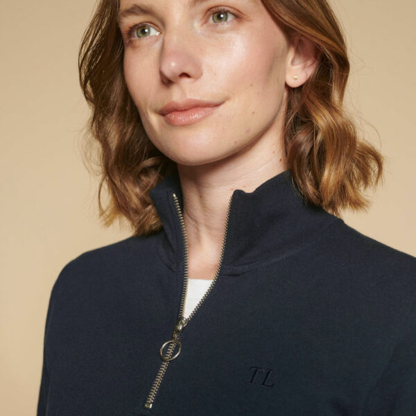 Ladies cotton 1/4 zip – Navy