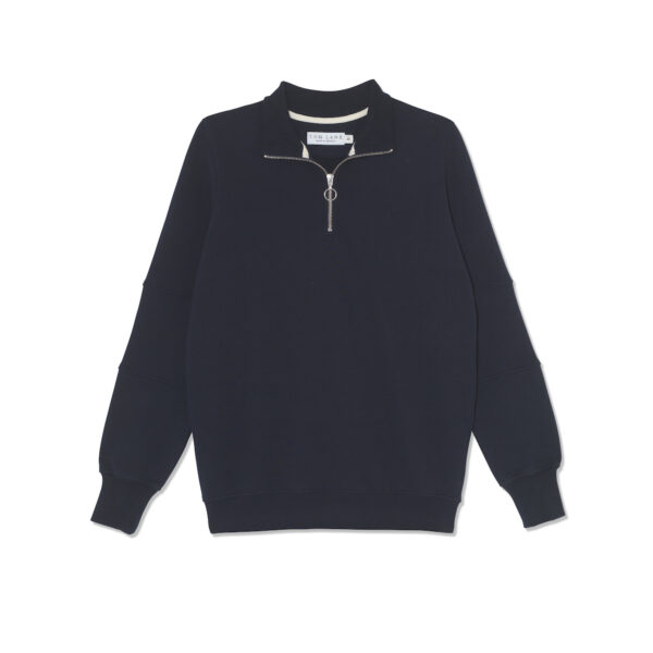 Ladies cotton 1/4 zip – Navy