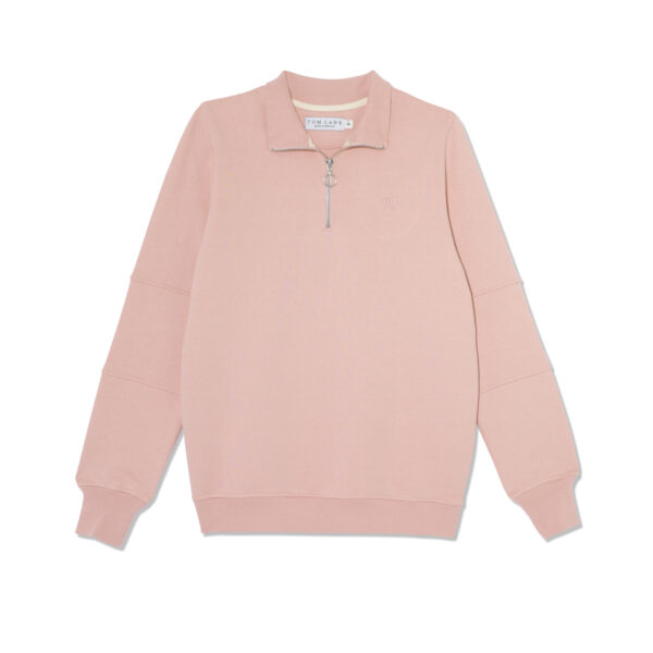 Ladies cotton 1/4 zip – Pink